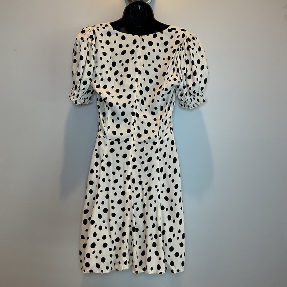 Reformation Drea Dress Ink Blot Polka Dot Puff Sleeve‎ Dress - Picture 4 of 8